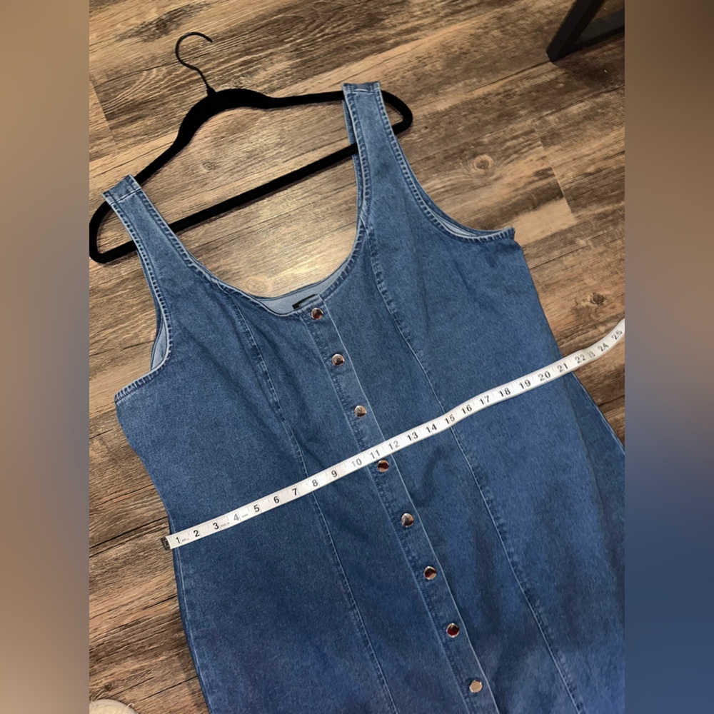 New Look Blue Denim Button Down Jean Dress Size 2X - Picture 6 of 8